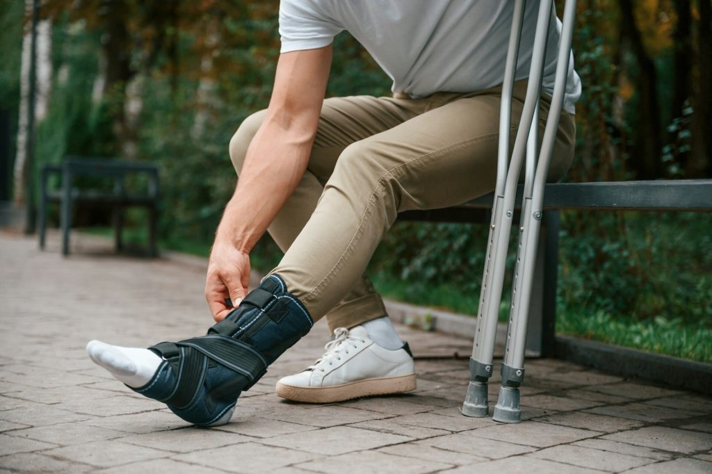 Male with a broken leg